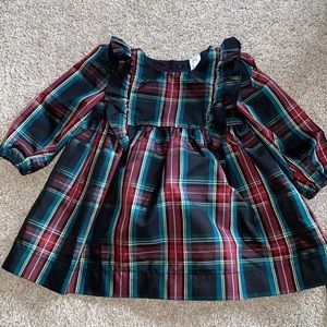 Beautiful GAP black,red & green plaid dress. Size 18-24 months with diaper cover